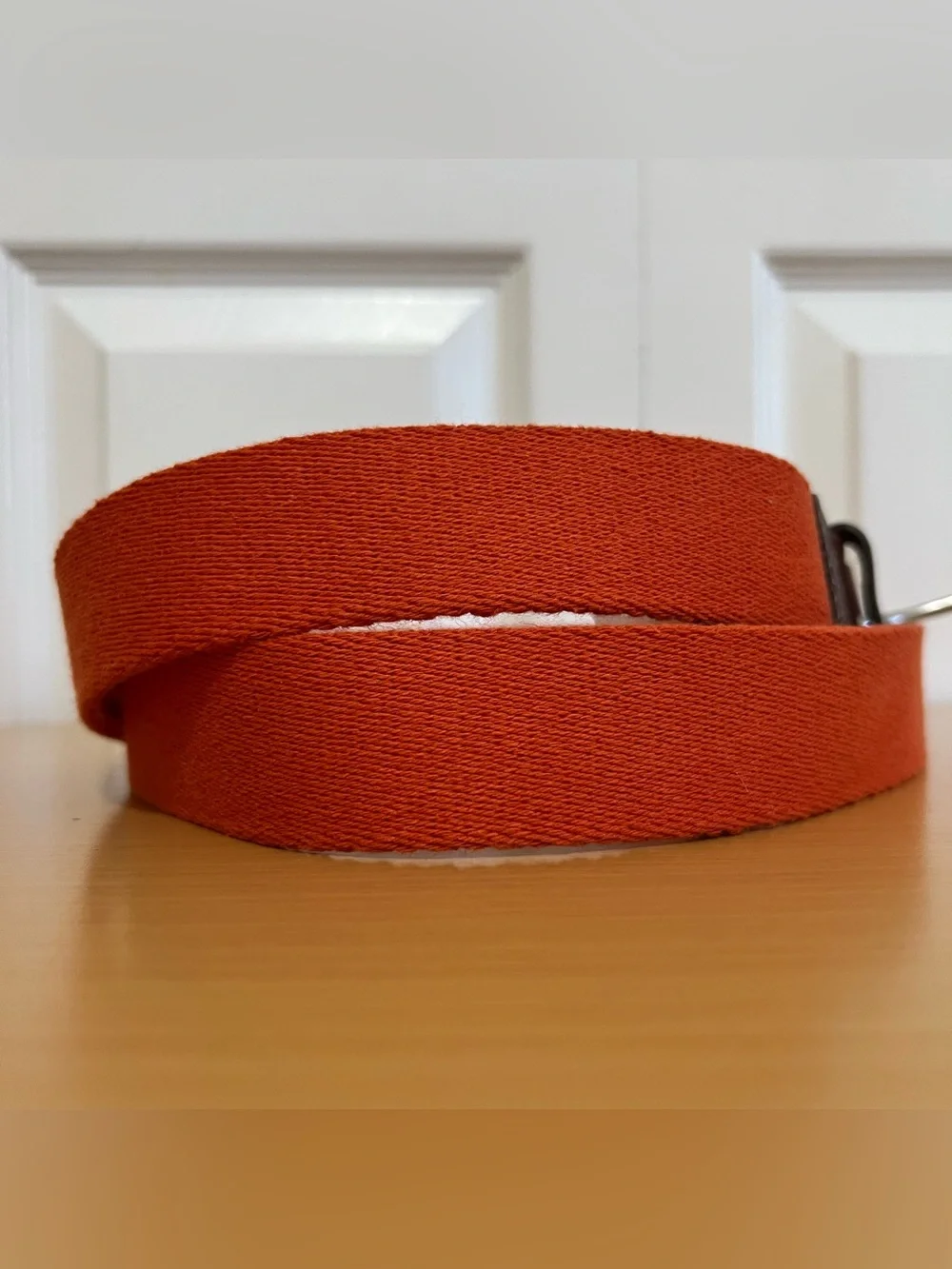 Vtg Rare Eddie Bauer Orange Canvas and Leather Surcingle Belt Size 44 England